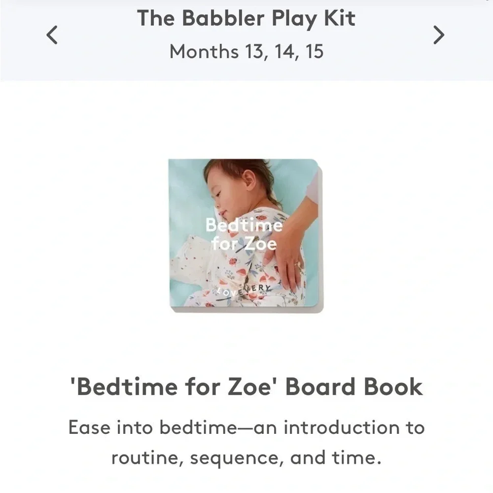 Lovevery Bedtime For Zoe Board Book for Months 13, 14, 15